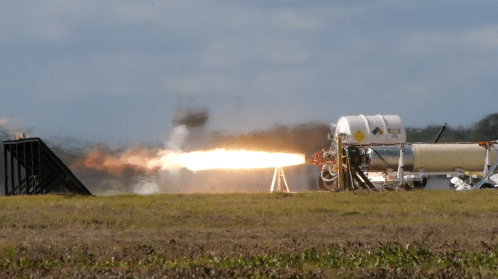 Rocket engine hot fire test