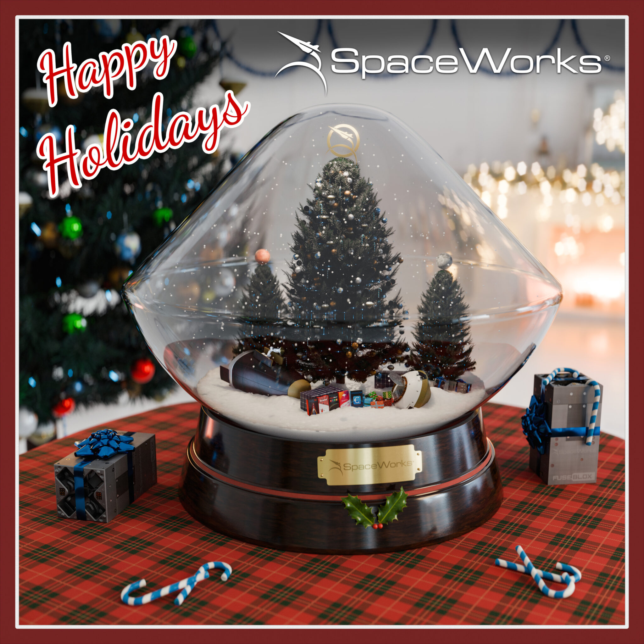 SpaceWorks snow globe holiday image